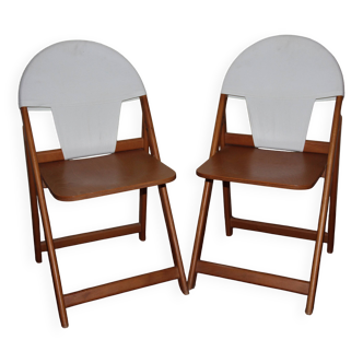 Chaises pliantes design bois et tissus