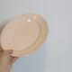 Oval dish in pink ceramic, art deco, 1930, digoin, french manufacture