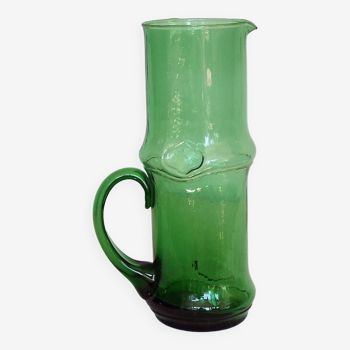 Green glass pitcher