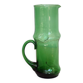 Green glass pitcher