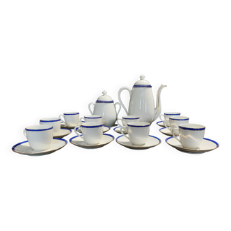 Coffee service ten cups Limoges porcelain early 20th century