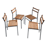 Suite de 4 chaises vintage 1960