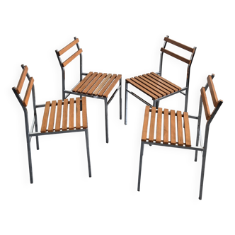 Suite de 4 chaises vintage 1960