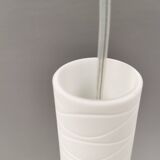 Hanging lamps in handmade/mouth-blown white Murano glass, Italy 1990s