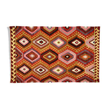 Anatolian handmade kilim rug 315 cm x 206 cm