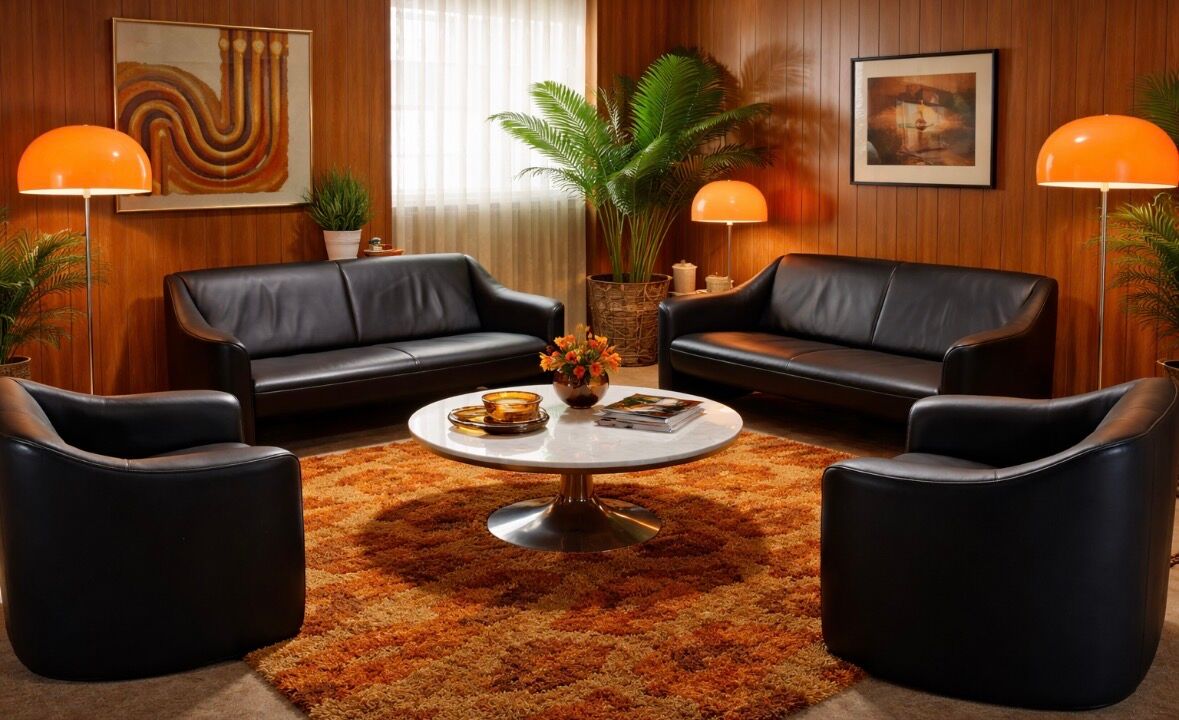 Canapés and Matteo Grassi vintage leather armchairs