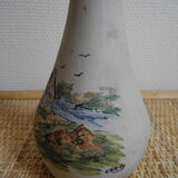 ceramic vase painting signed Chris