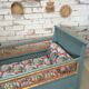 Baby bed feet compass and woven wicker