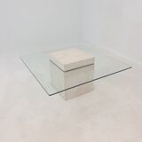 Italian travertine coffee table 1980s