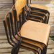 Set de 9 chaises d'école vintage