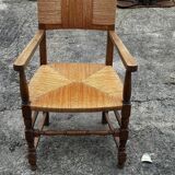 Set of 6 chairs and 2 armchairs, Brutalist style, 1950s