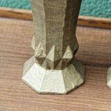 Pair of cast iron cone vases, art deco