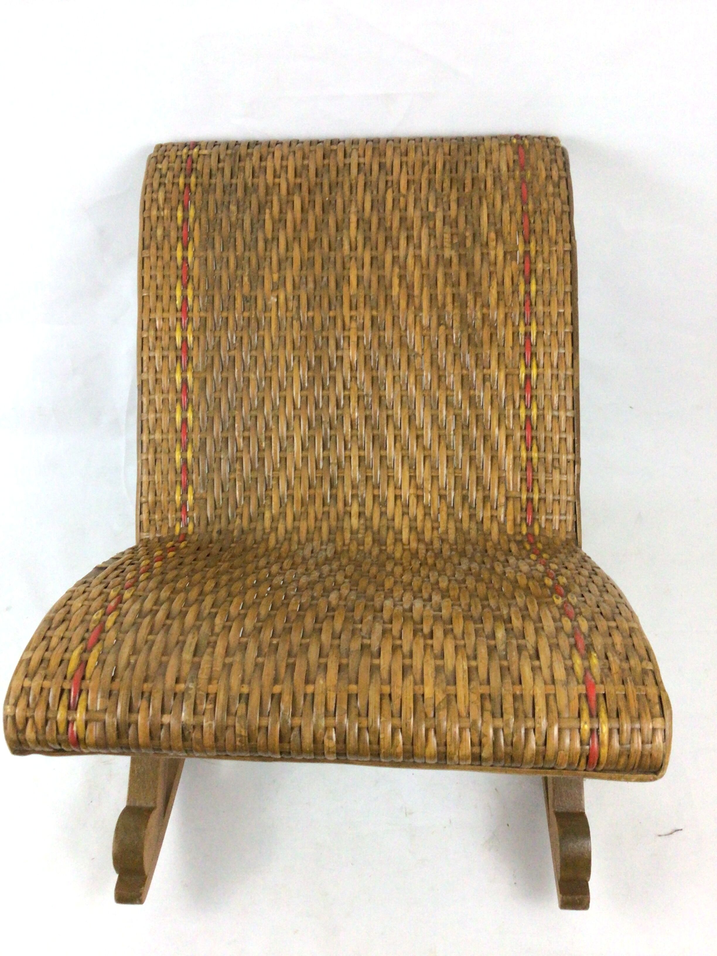 Vintage rattan rocking footrest