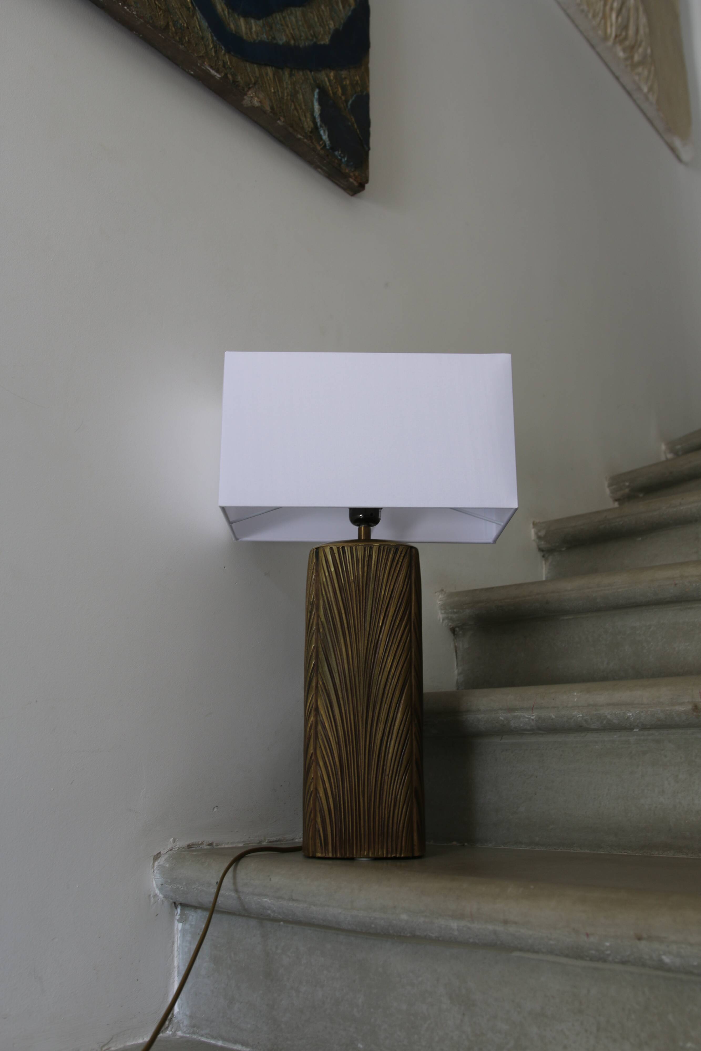 Brass and bronze lamp, Luciano Frigerio, Italy, 1970s
