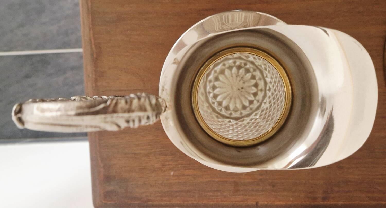 Cut crystal carafe and silver-plated metal – Victorian / Napoleonic III style