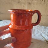 Pitcher vase in orange stoneware