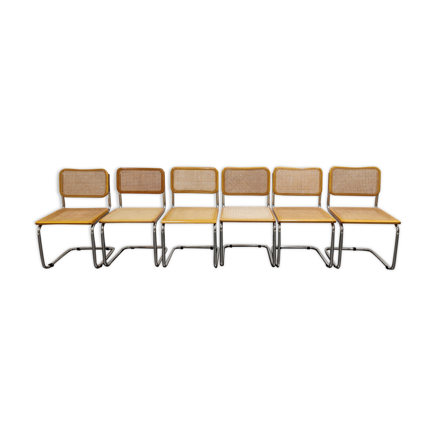 Set of 6 vintage Marcel Breuer Cesca chairs , 1970