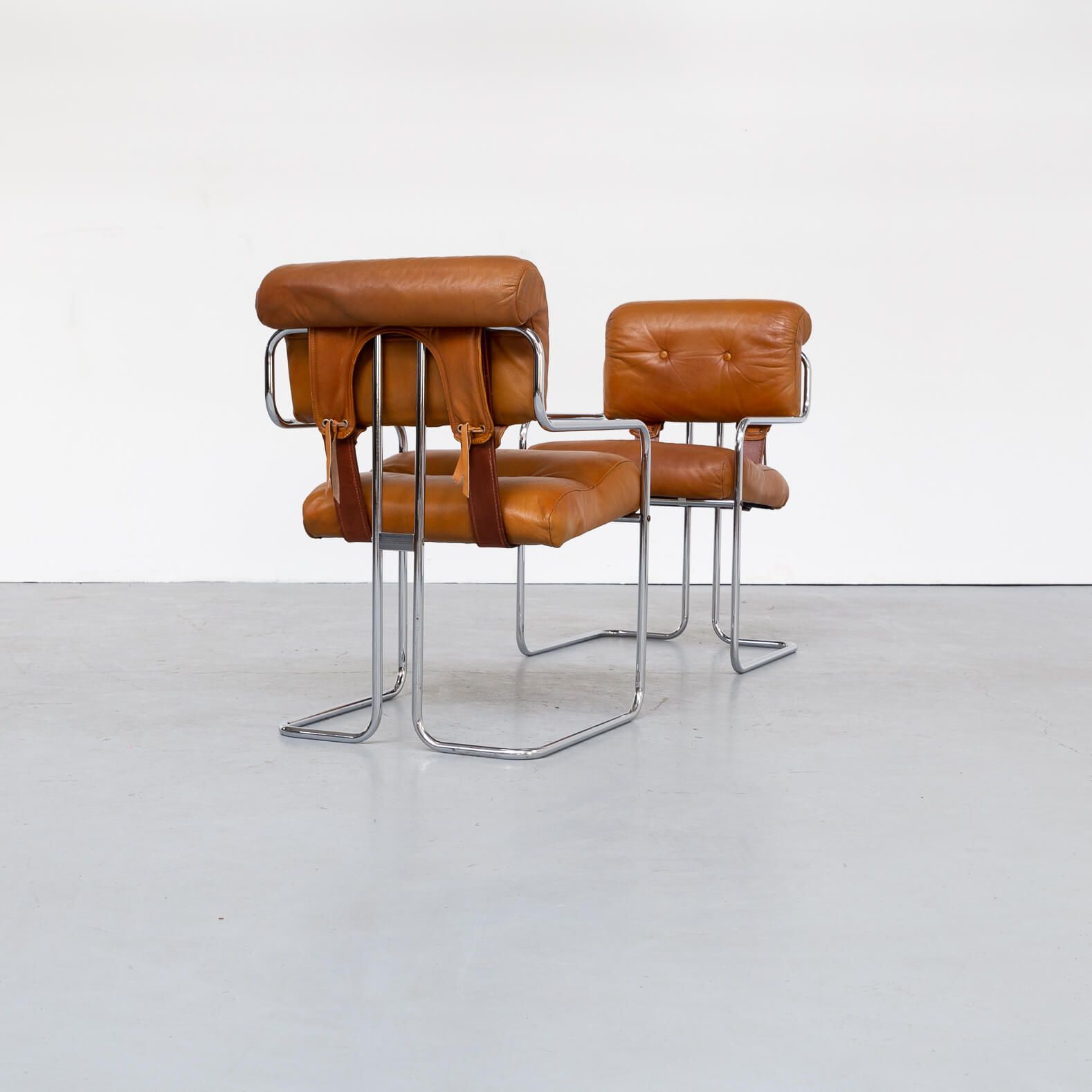 70s Guido Faleschini Tucroma Dining Chairs for i4 Mariani set/2