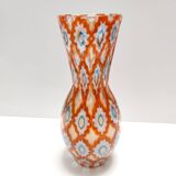 Rare Orange Murano Glass Vase by Ercole Barovier model "Rotellati", Italy