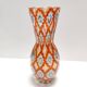 Rare Orange Murano Glass Vase by Ercole Barovier model "Rotellati", Italy