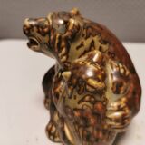 Two bear figurines from Danish Royal Copenhagen mid last century in sung glaze by Knud Kyhn (KK)