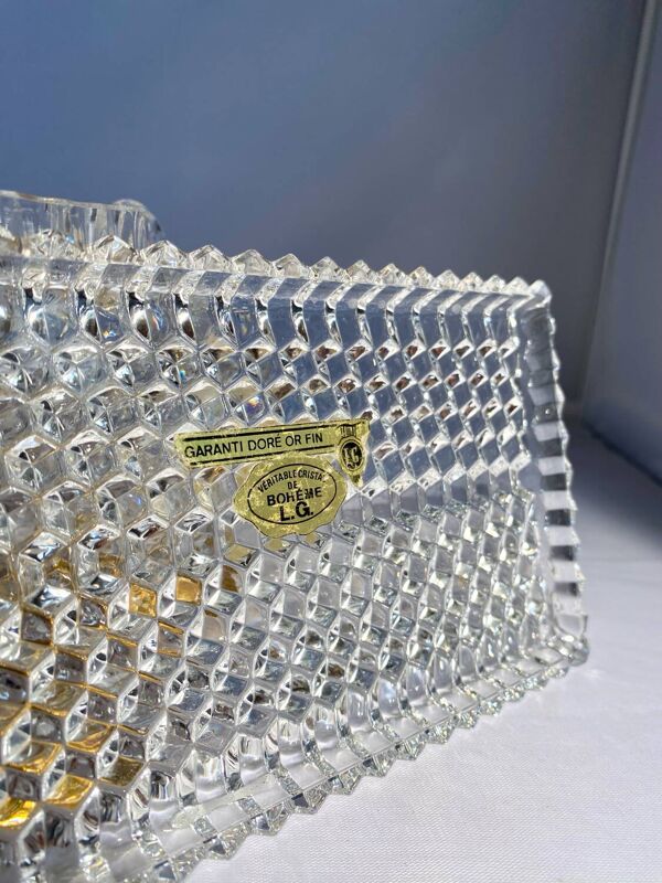 Nécessaire à café en cristal de Bohême doré à l’or fin – Années 60/80