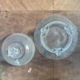 Bonbonnière Ancienne en Verre Soufflé Cloche à Fromage Beurrier 17,5cm