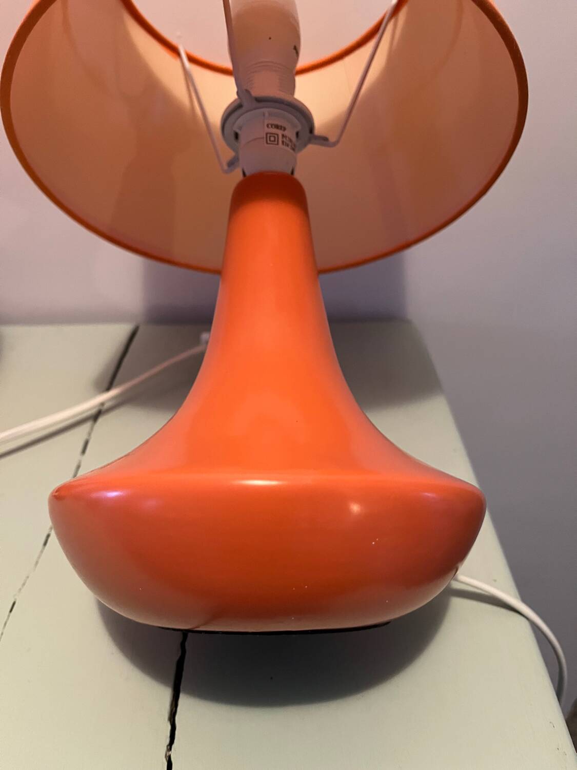2 lampes de chevet orange, années 70