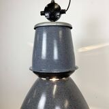 Grey enamel industrial factory lamp from Elektrosvit, 1960s
