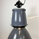 Lampe d’usine industrielle en émail gris d’Elektrosvit, années 1960