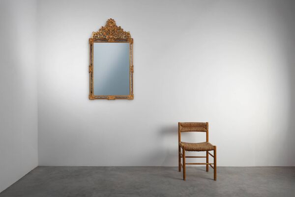 Miroir de style baroque du 20e siècle Deknudt en résine dorée, Belgique