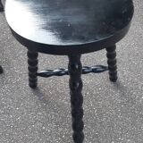 Set of tripod stools with fluted legs