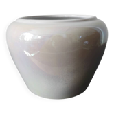 Vintage Iridescent Pearlescent Ceramic Ball Vase – 1970s/80s