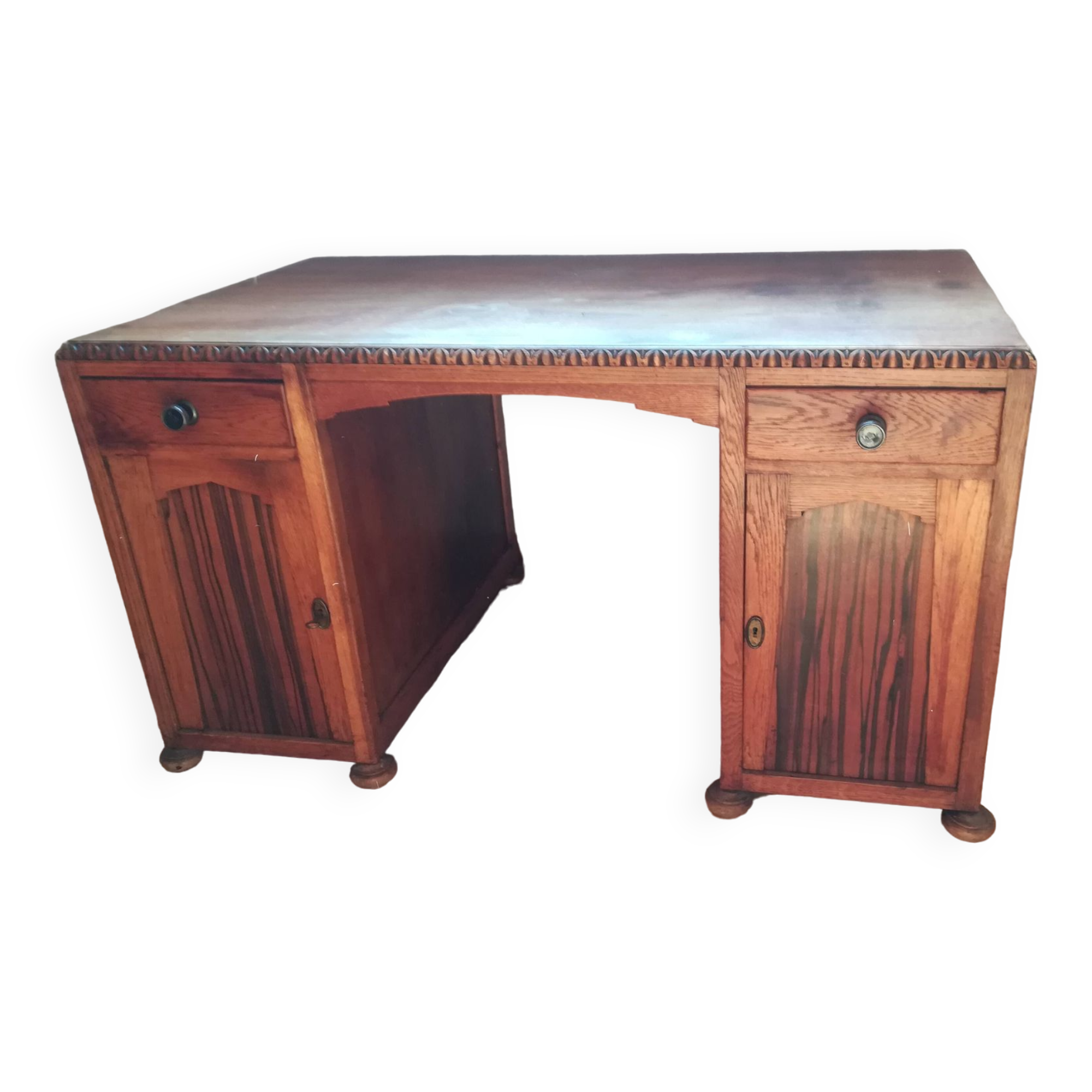 Art Deco oak desk - "orientalist"