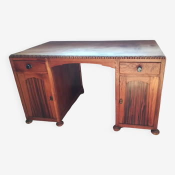 Art Deco oak desk - "orientalist"