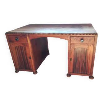 Art Deco oak desk - "orientalist"