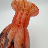 Orange and brown speckled glass vase, Clichy style