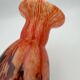 Vase verre moucheté orange et brun, style Clichy