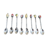 Silver plated cocktail spoons with fruits, set of 8