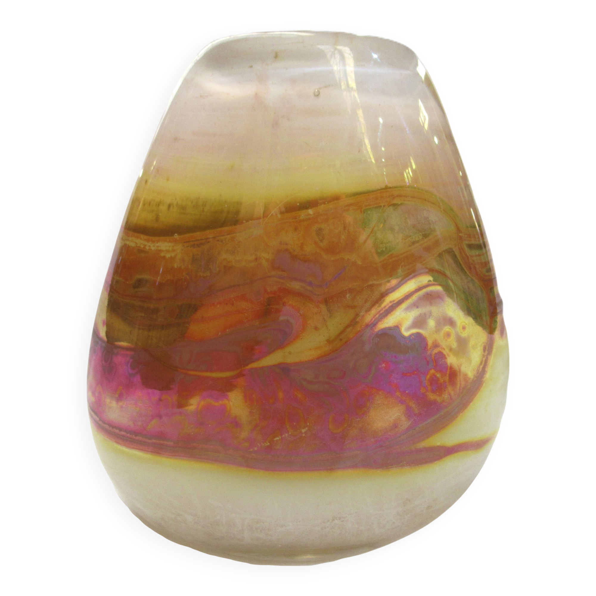 Art glass vase signed by Alfred Collard for Val Saint-Lambert, 1995