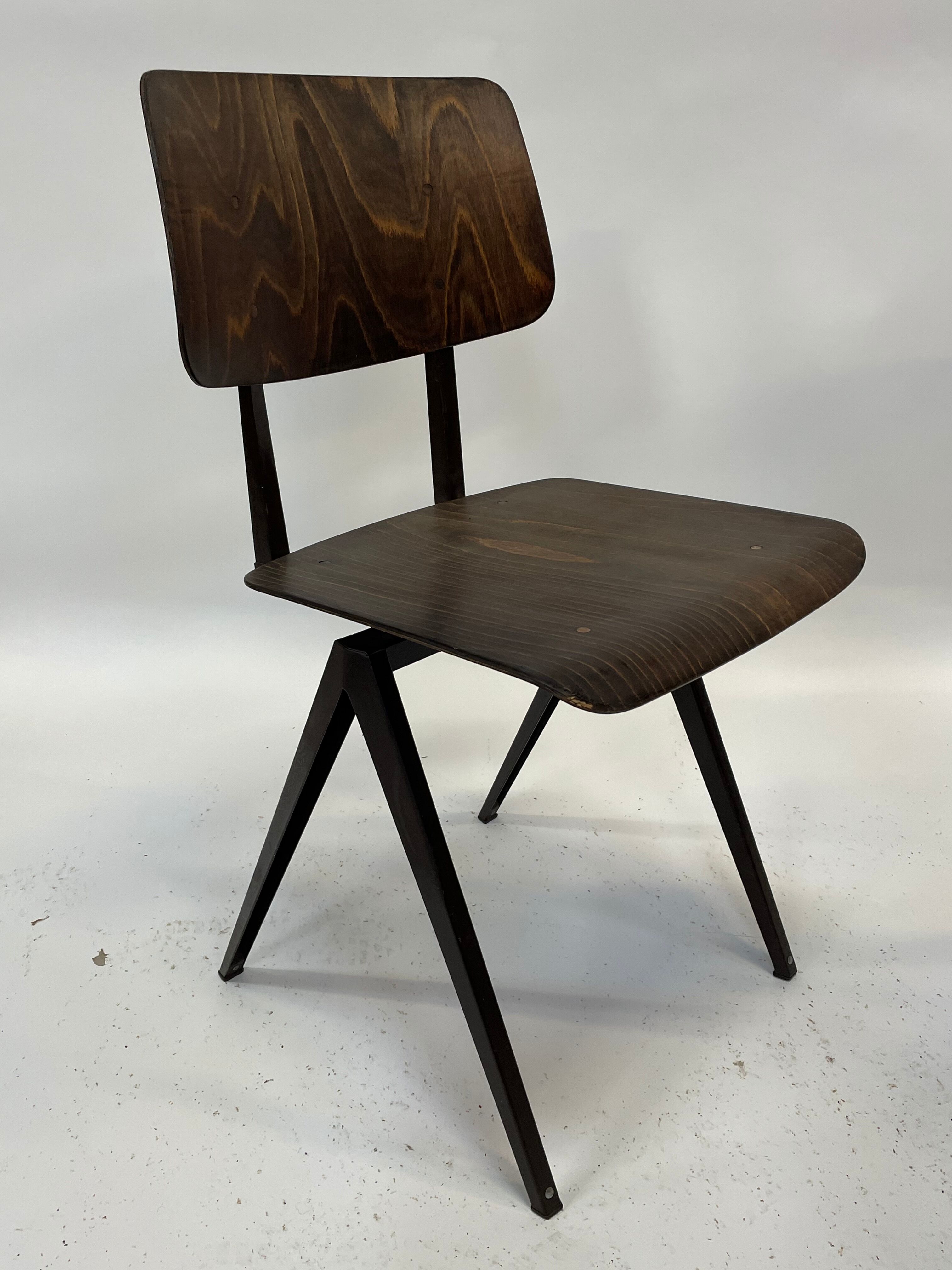 Lot de 4 chaises d’école vintage Galvanitas S16 Pays-Bas