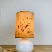 Lampe figue céramique blanche vintage, fleurs séchées, années 70