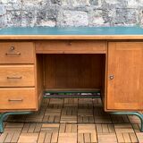 1950s schoolmaster's desk in solid oak