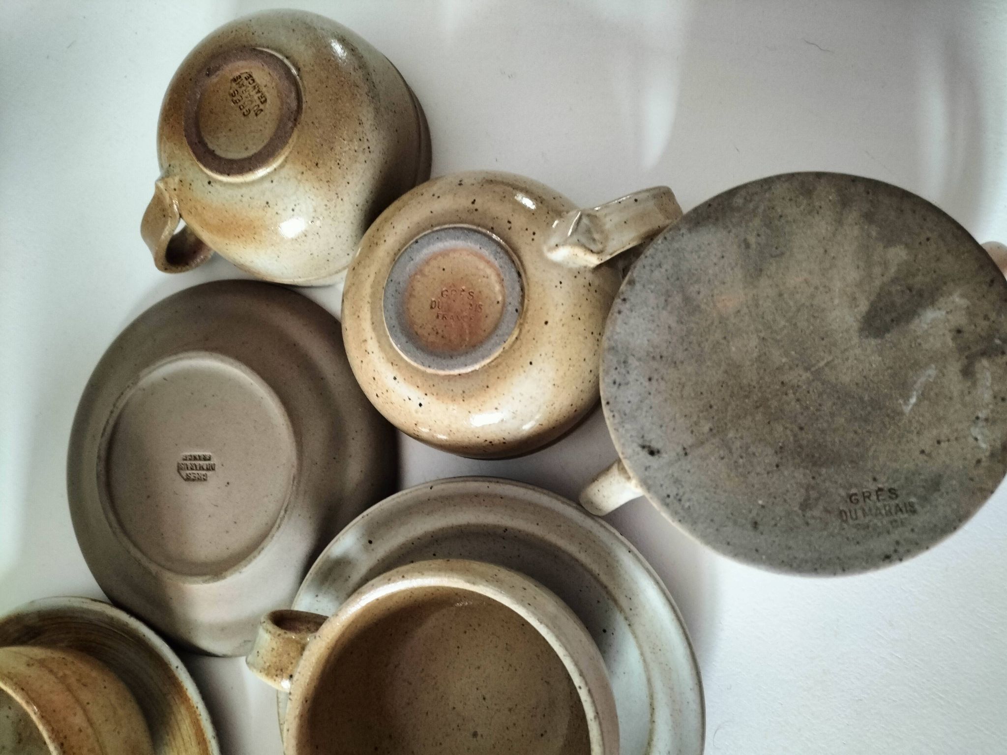 Vintage stoneware brunch set from the Marais region, country decor