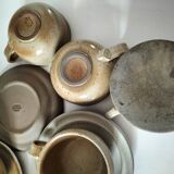 Ensemble à brunch vintage en grès du Marais, décor campagne