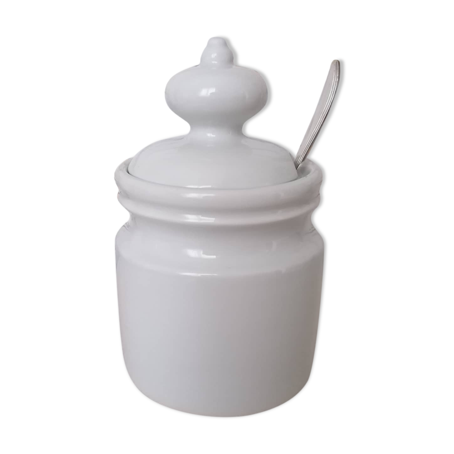 Thick white porcelain sugar