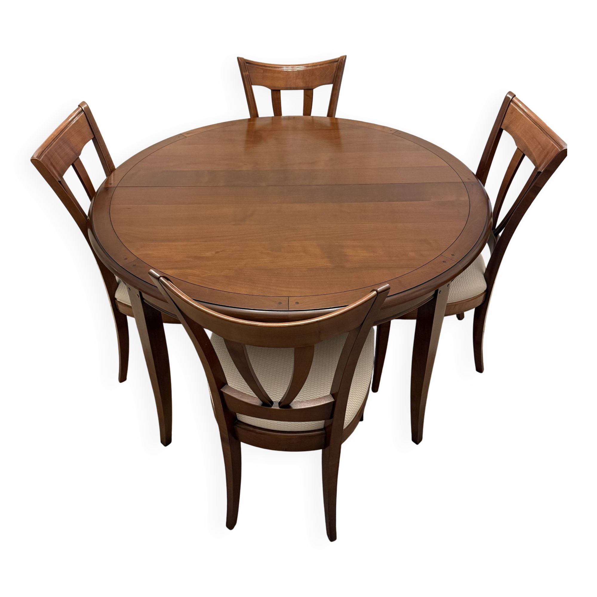 Table et chaises en merisier style Louis Philipe