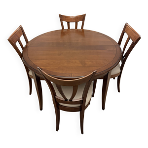 table et chaises en merisier