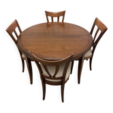 Table et chaises en merisier style Louis Philipe