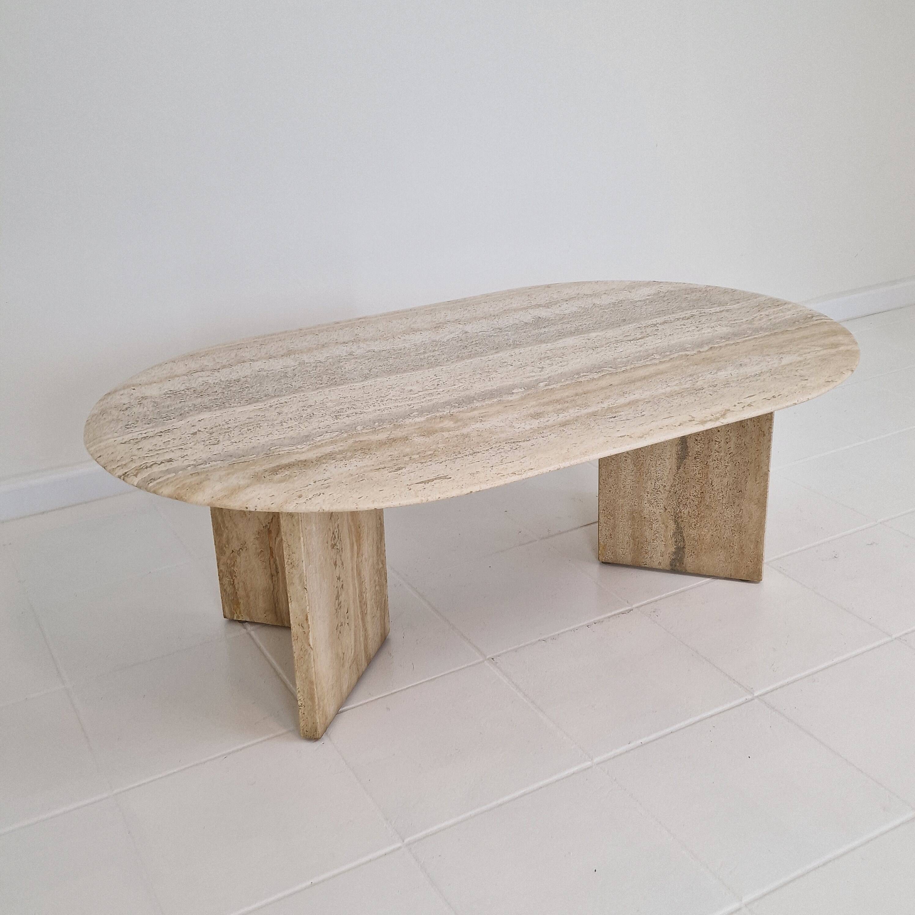 Travertine Coffee or Side Table, Italy 1980s
